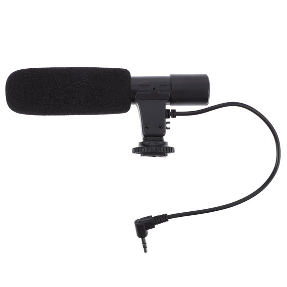 OULII 1Pc Digital Camera Microphone Black 35Mm Jack for Cameras Phones and Interviews