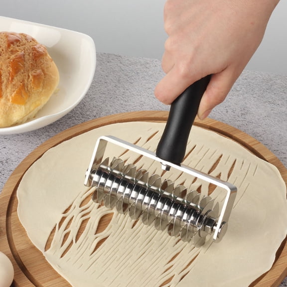 OULII 1Pc Dough Lattice Roller Plastic and Stainless Steel for Baking Pie Cookies Pizza