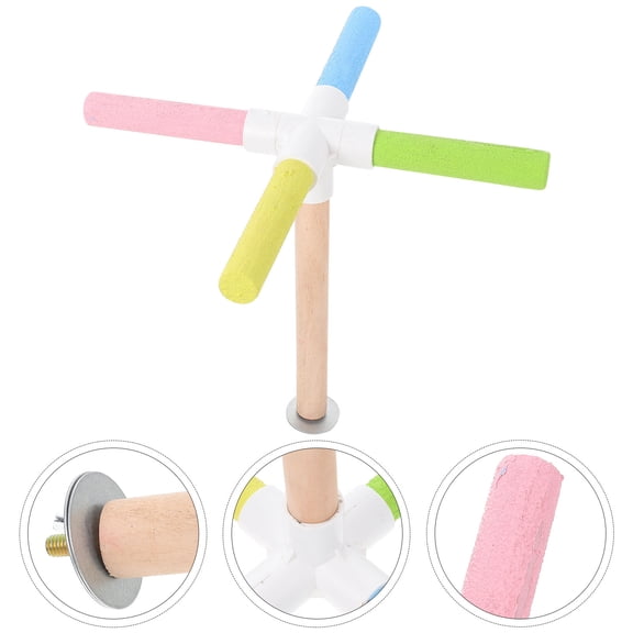 OULII 1Pc Durable Bird Perch Stand Rod for Parrot Use Made of Safe Wood and Plastic