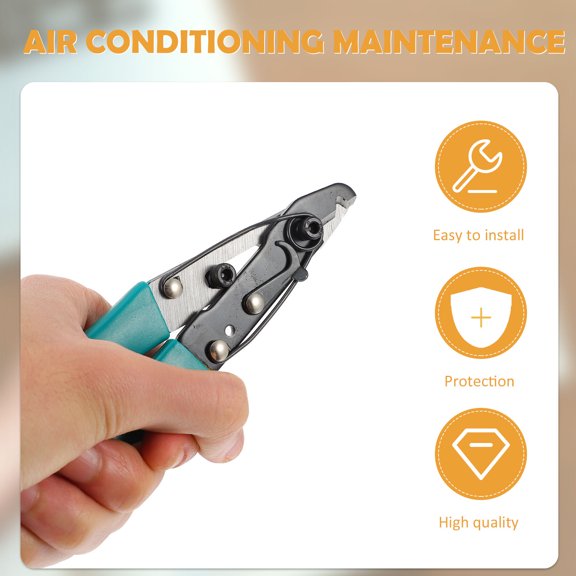 OULII 1Pc Hose Clamp Scissors for Air Conditioner with Molded Handles Green Comfortable Grip