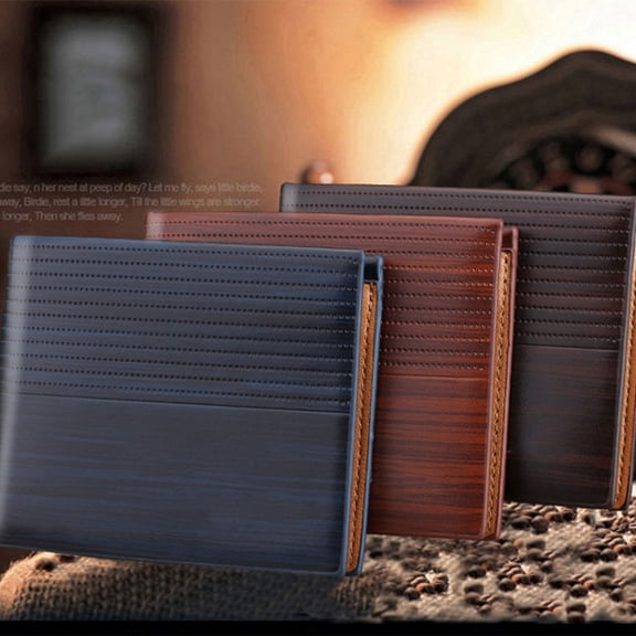 OULII 1Pc Men Wallet Coffee PU Multi Card Position Vintage Short Style for Daily Use