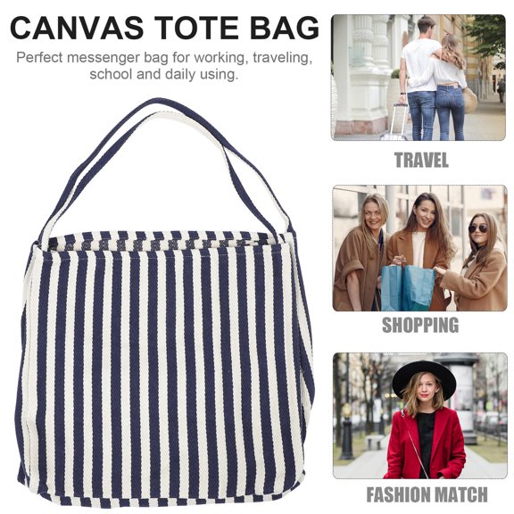 OULII 1Pack Travel Tote Bag Women Canvas Bag Navy Color Portable Carry for Daily Use