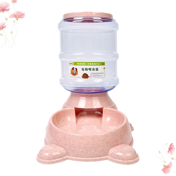 OULII 1Pc Pet Food Automatic Dispenser Pink with Split Design and Easy Open Refill Cover