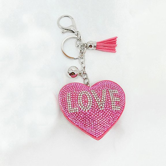 OULII 1Pcs Cute Keyring Heart Shaped Alloy Bag Ornament for Special Holidays