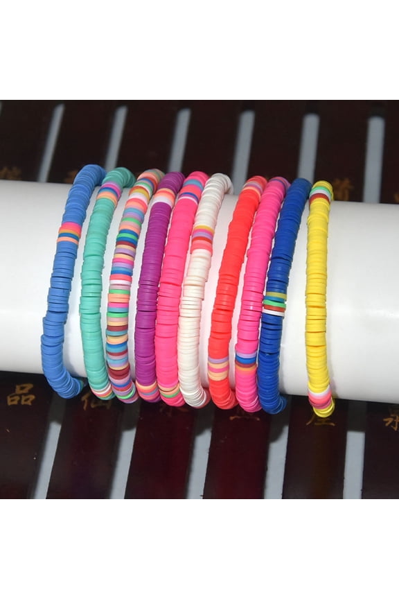 1Pack Thread Bracelet Polymer Clay Bracelet for Couple Simple Design Waterproof Purple