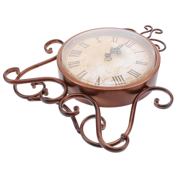 OULII 1Pc Coffee Iron Table Clock Vintage Style Quiet Accurate Timekeeping