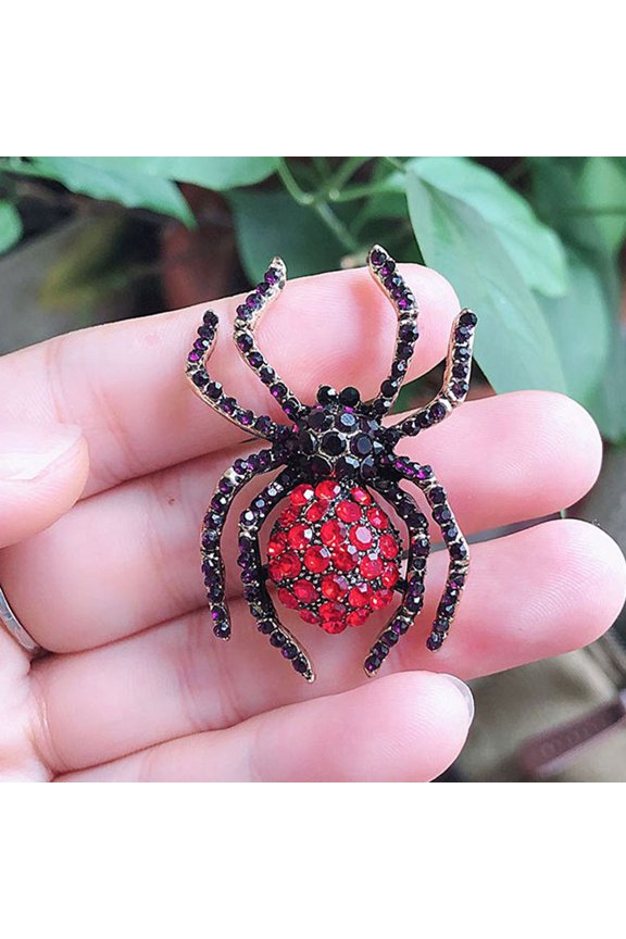 1Pc Spider Brooch Pin for Women Birthday Trendy Design Rhinestone Jewelry