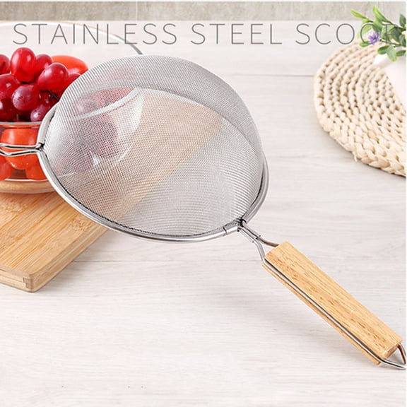 OULII 1Pc Stainless Steel Baking Tool with Hanging Hole and Wood Handle for Easy Storage