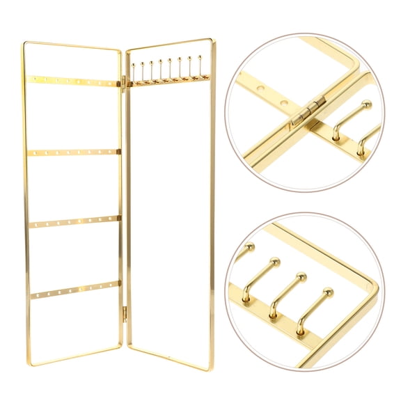 OULII Golden Jewelry Organizer Stand for Earrings and Necklaces on Desktop