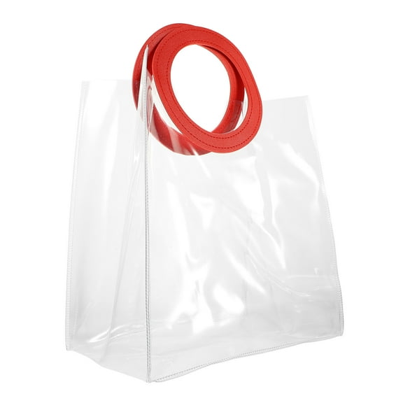 OULII Shopping Reusable Bags Household Grocery Bag Red Pvc 1Pcs
