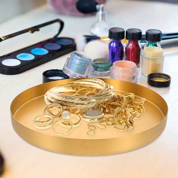 OULII Stainless Steel Serving Platters Round Food Serving Tray 1Pcs