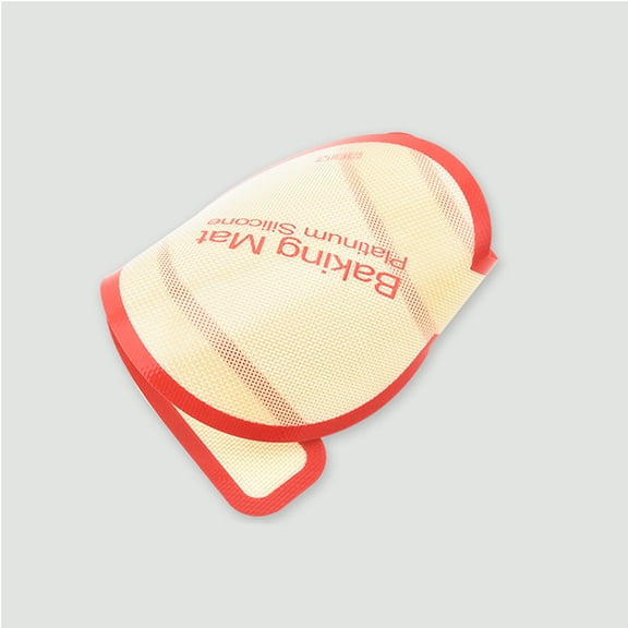 OULII 1Pc Red Silicone Bread Baking Mat Nonstick Heat Resistant Pastry Rolling Pad with Handles for Easy Oven Use