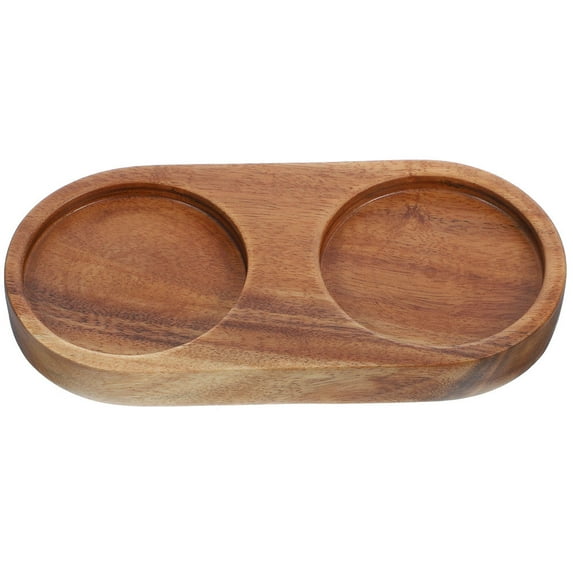 OULII 1Pcs Rectangular Wood Tray for Bottle Tabletop Setting Khaki 5.6X2.8X0.6In