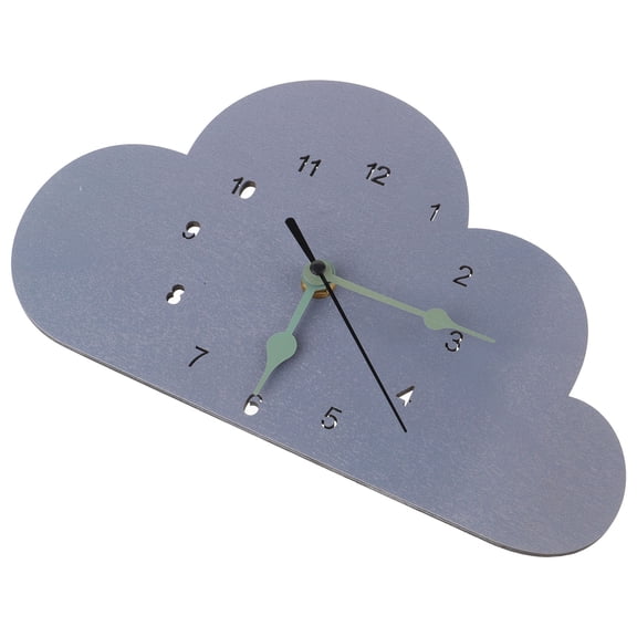 OULII 1Pc Light Grey Nordic Style Cloud Shaped Desktop Clock with Exposed Pointers for Home