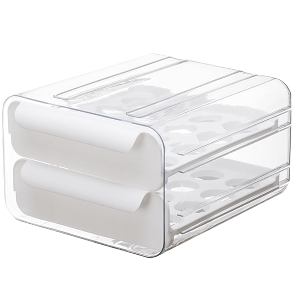 OULII Fridge Organizer Eggs White PP with Ventilation System for Pantry Use 1Pcs