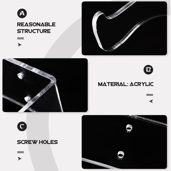 OULII Acrylic Guitar Wall Mount Hanger Set for Secure Display and Storage of Stringed Instruments, Easy Installation