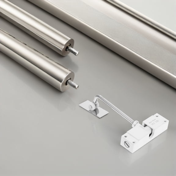 OULII Aluminum Door Closer, White, Dual Spring, Adjustable Speed, Versatile Application, for Home 1Set