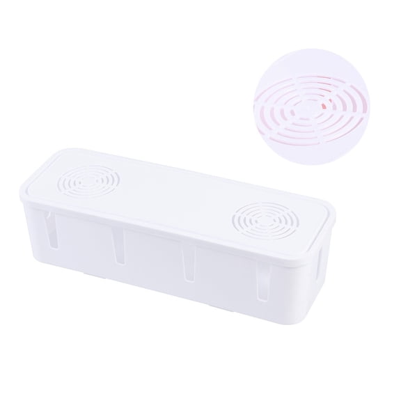 OULII Cable Storage Box White 1Pcs 11.02*4.13*3.35in