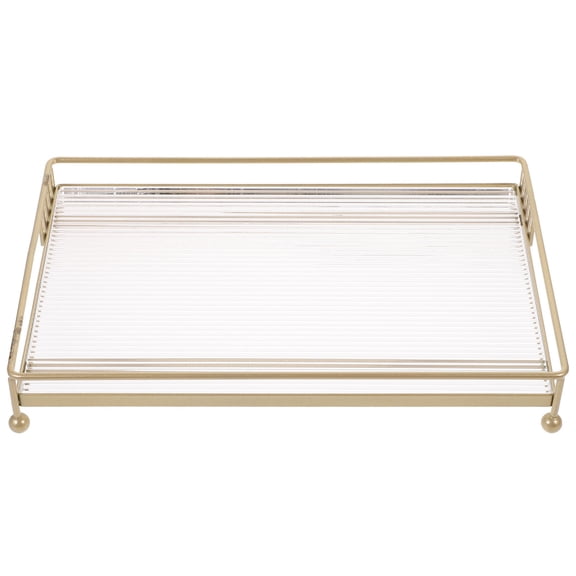 OULII Home Vanity Storage Basket in Golden Finish for Bathroom Countertop