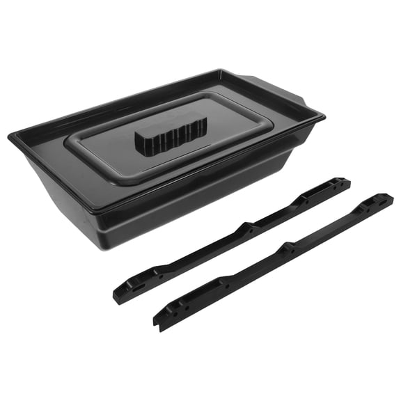 OULII 1Set Black Commode Bucket Replacement with Support Rail for Home Bedside Toilet Use