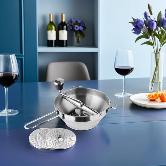 OULII 1Set Manual Stainless Steel Potato Masher Food Mincer for Potatoes and Vegetables