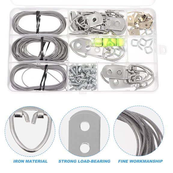 OULII Photo Frame Hook Screw Kit, Iron Wall Mounting Set with Assorted Colors for Display