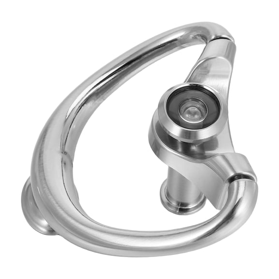 OULII 1Set Heavy Duty Front Entry Door Knocker Silver Metal Ring Pull with Peephole