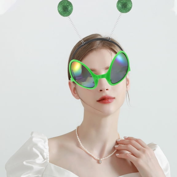 OULII 1Set Martian Antenna Headband with Glitter Funny Costume Headband for Space Themed Party Favors