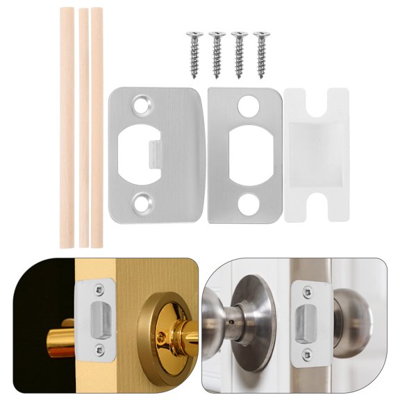 OULII Door Lock Reinforcement Plate Door Plate Silver Iron 1 Set