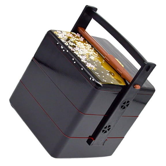 OULII Multi-Layer Black Food Storage Container Set with ABS Material for Sushi, Meal Prep, and Food Storage
