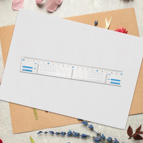 OULII 1Set Parallel Ruler Drafting Tool Plastic with Grid Lines for Accurate Drawing and Writing