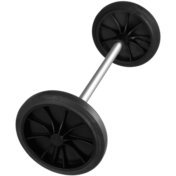 OULII 1Set Black Plastic Trash Can Wheels Replacement Kit with Durable Rubber Material