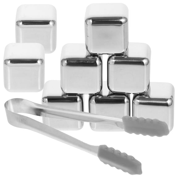 OULII Stainless Steel Reusable Ice Cooling Stones for Home Use - 1 Set Chilling Cubes