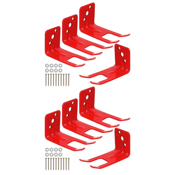 OULII 1Set Red Fire Extinguisher Wall Bracket Iron Material Stable Mount for Daily Use