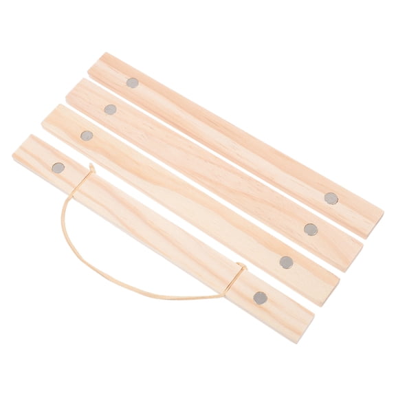 OULII 1Set Wooden Magnet Canvas Hanger Light Brown Magnetic Frame for Painting Presentation