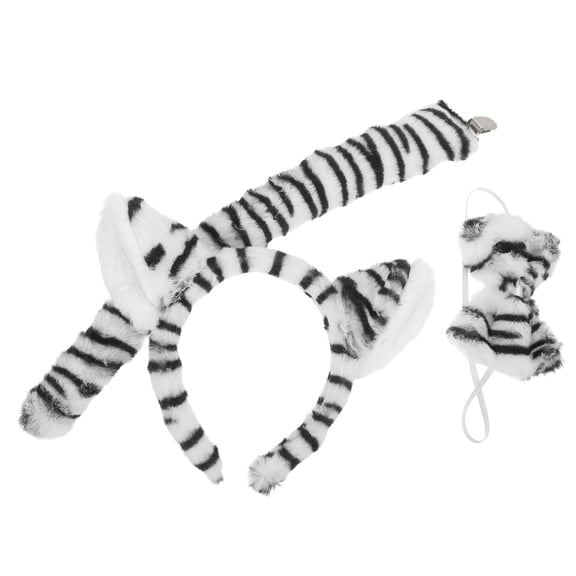 OULII Costume Accessory Set with Headband, Tail, and Bow Tie Plush for Animal Cosplay and Party Dress-Up