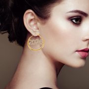 OULII 2 Pairs Womens Rhinestone Hoop Earrings, Dainty and Elegant Jewelry Accessories for Festive and Everyday Wear