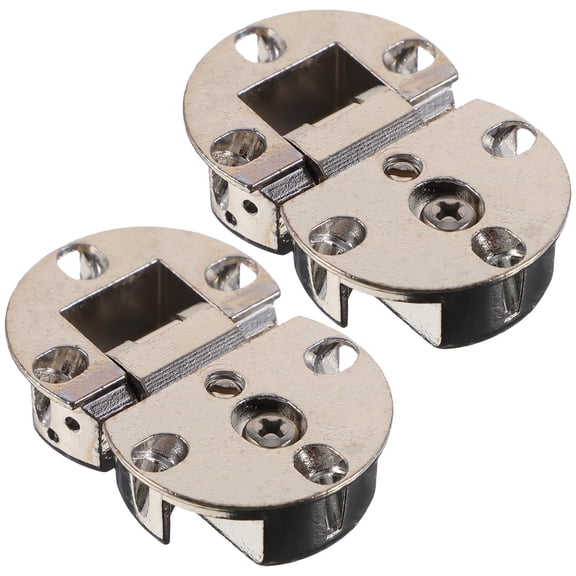 OULII Set of 2 Zinc Alloy Round Folding Table Flap Top Hinges for Homeowners