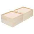 thumbnail image 1 of OULII 2Pcs Acrylic Storage Box with Sliding Transparent Lid and Beige Wooden Base, 1 of 8
