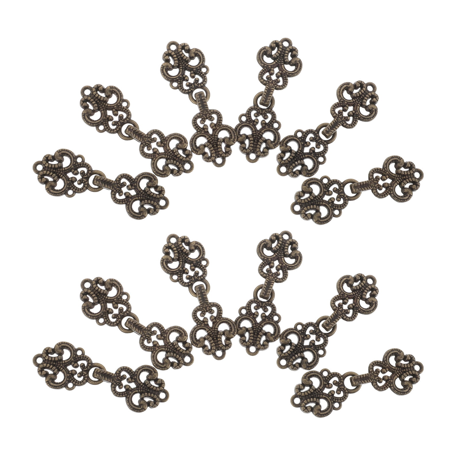 OULII 20 Pairs Coffee Metal Frog Buttons Closure for Sewing Traditional ...