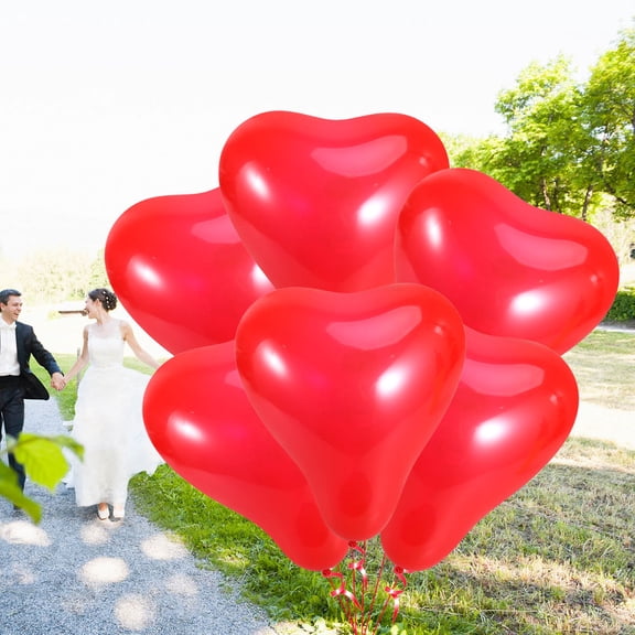 OULII 20Pcs Giant Red Heart Shape Latex Balloon Decorative Balloon for Party and Wedding Atmosphere
