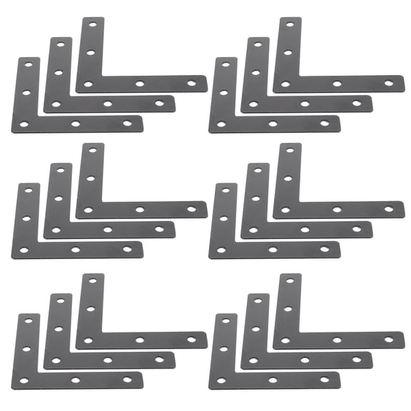 OULII 20Pcs Black Right Angle Corner Brackets Heavy Duty Metal Flat Braces