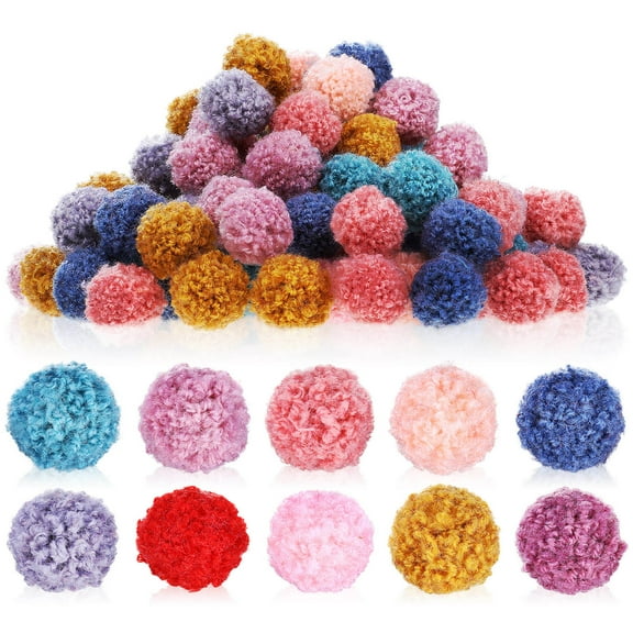 OULII 200Pcs Plush Pom Poms Balls for Craft Making DIY Art Projects Assorted Colors