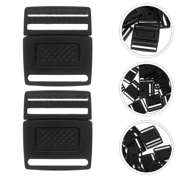 OULII 200Pcs Center Release Buckles Black Plastic Quick Release for Hat Strap Adjustment Outdoors