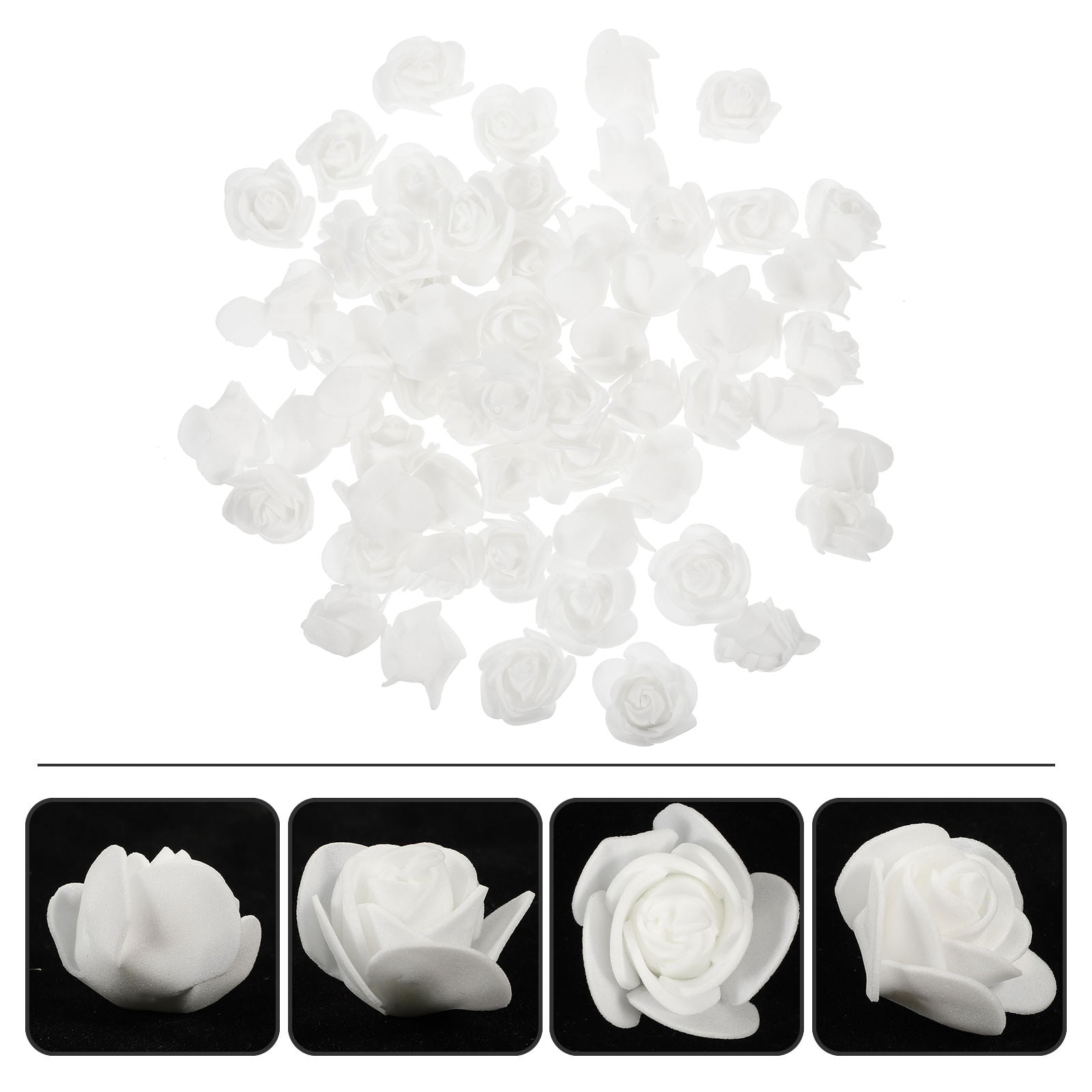 FONWILYO Artificial Flowers Roses Heads Flower Pe Foam White 200Pcs For ...