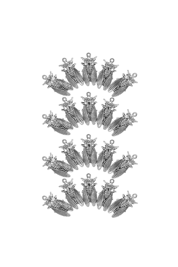 Antiqued Silver Insect Charms for DIY Jewelry Decoration - Alloy, Vintage Design, 20Pcs