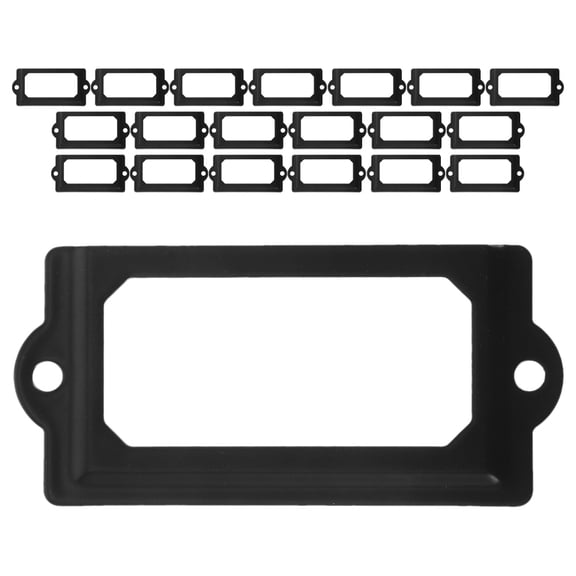 OULII 20Pcs Vintage Label Holder Frames Metal Name Tag Holders for Drawer and Cabinet Organization