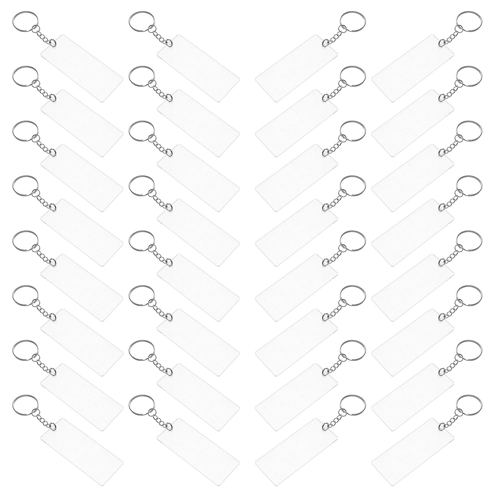 OULII 20Pcs Acrylic Keychain Blanks Rectangle Clear for Hanging Stylish ...