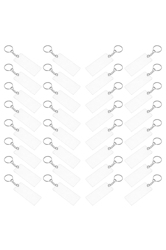 20Pcs Rectangular Acrylic Keychain Blanks Clear for Custom Photo Inserts