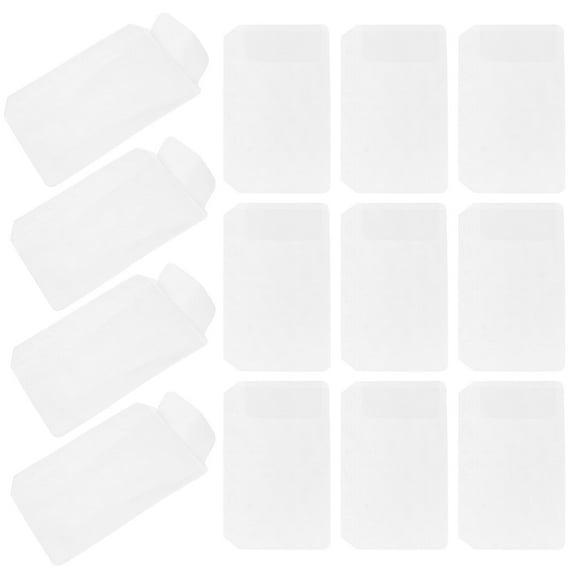 OULII 20Pcs Transparent Punched Pockets for A7 Binder Photo Sleeves with Flap Closure Plastic Document Organizer
